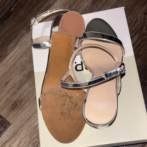 BP Metallic Silver Strappy Sandals - Picture 7 of 13